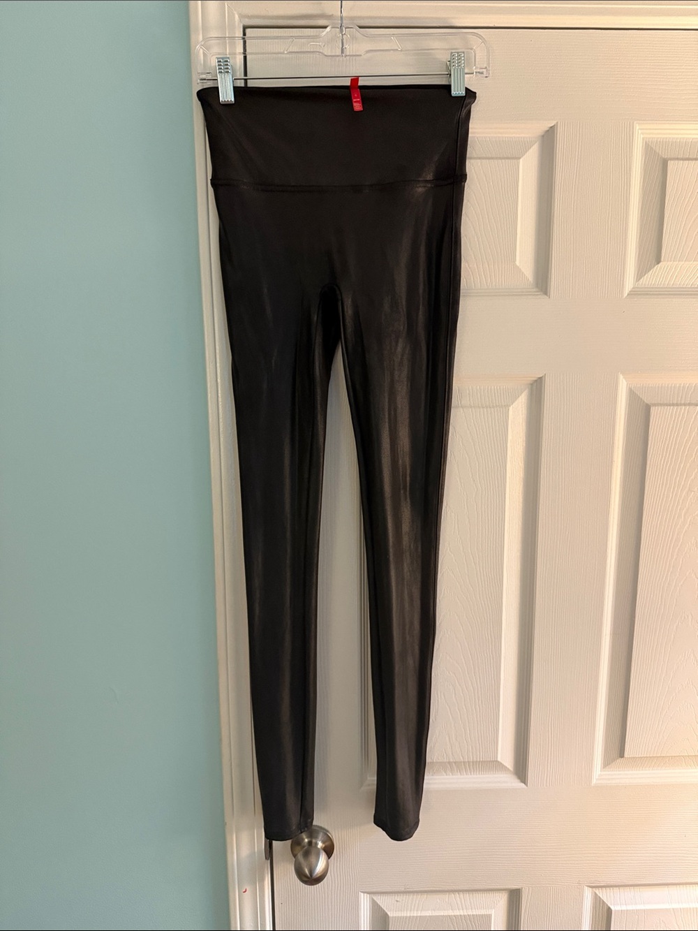 SPANX Black Faux Leather High-Waist Leggings